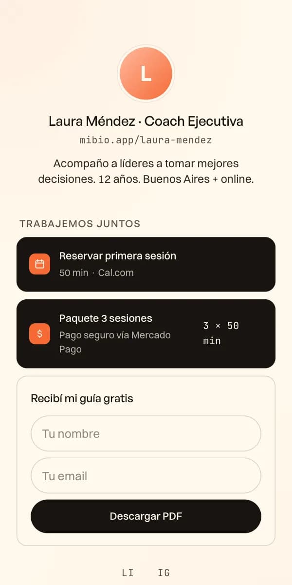 Vista previa del template Coach Ejecutivo