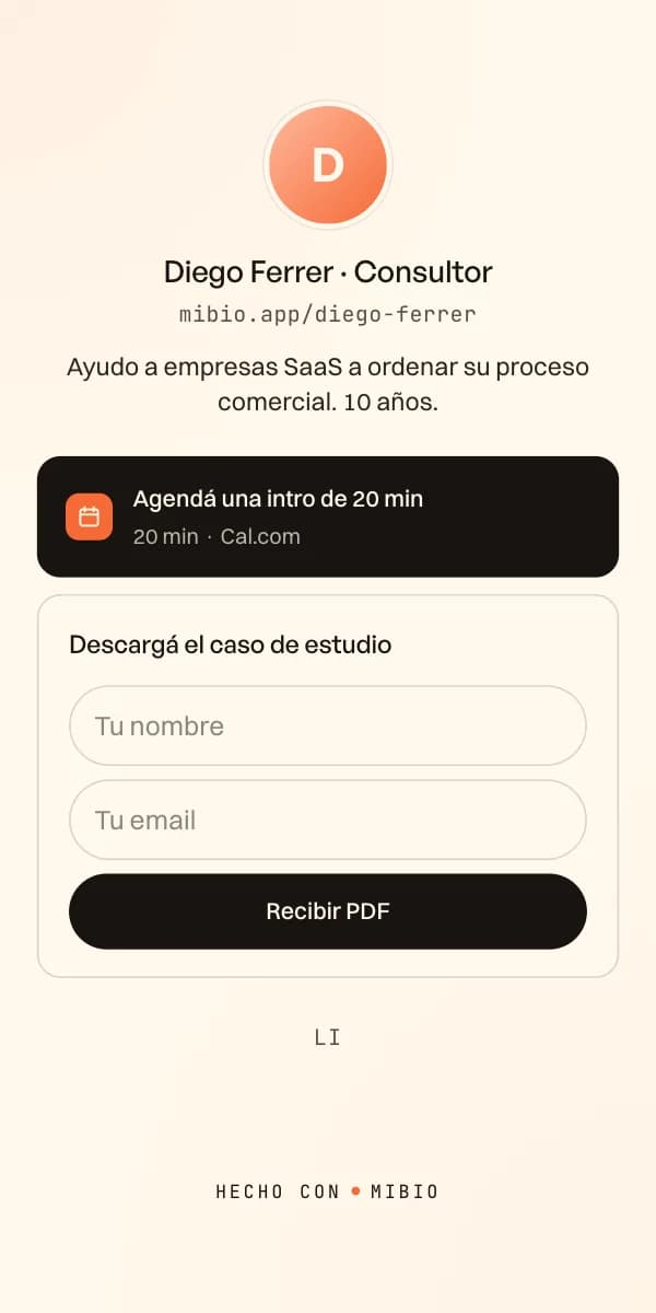 Vista previa del template Consultor B2B