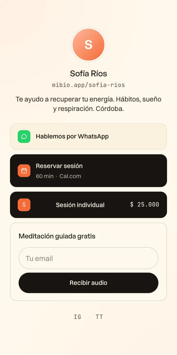 Vista previa del template Wellness / Vida